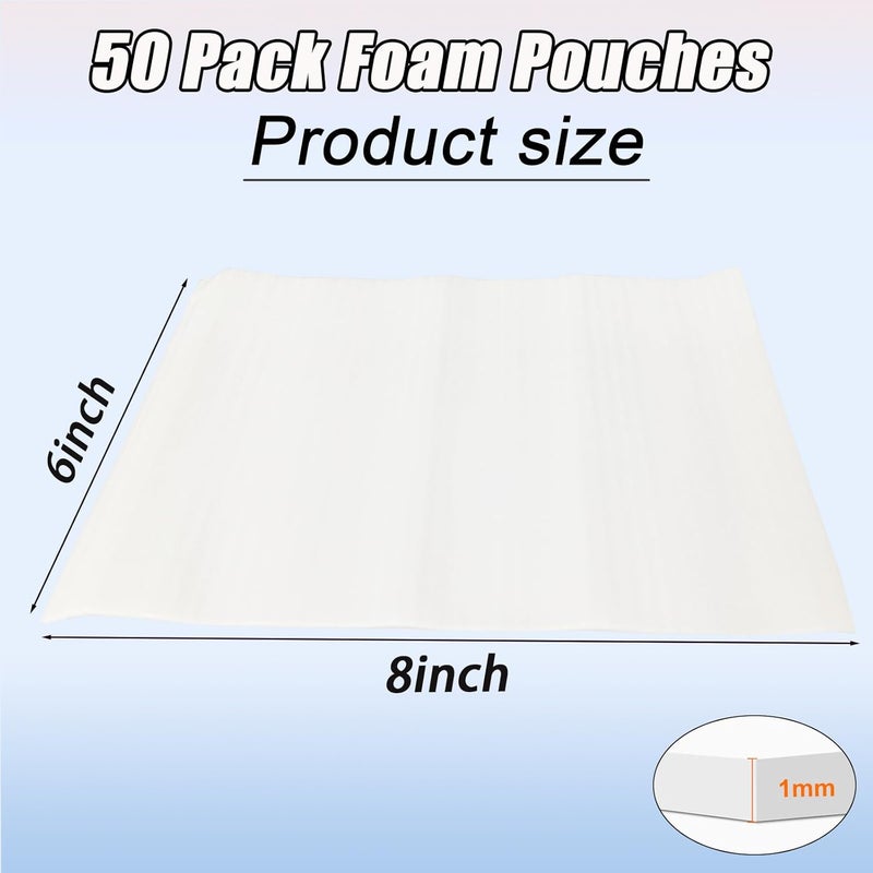 XHMAXE 6''x8''Small Foam Pouches, 50PCS Cushioning Foam, Packing Supplies for Moving and Packing, Foam Pouches for Small Fragile Items/Electronic Products/Cosmetic Products/Jewelry/Glasses/Cups. - Image 2